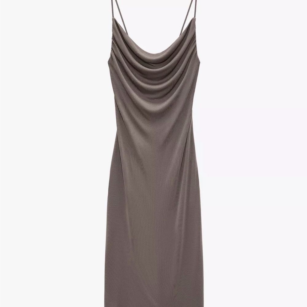 Elegant Taupe Slip Zara Dress